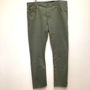 Ag Adriano Goldschmied The Everett Slim Straight Jean 38W X 32L Green Italian